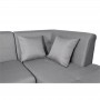 FORTY - Canapé d'angle fixe convertible en tissu et pieds bois - Gris