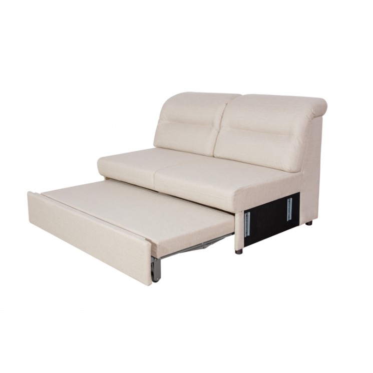 Canapé panoramique modulable convertible avec coffre en tissu - Beige