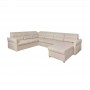 Canapé panoramique modulable convertible avec coffre en tissu - Beige