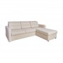 Canapé panoramique modulable convertible avec coffre en tissu - Beige