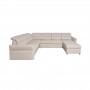 Canapé panoramique modulable convertible avec coffre en tissu - Beige