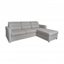 Canapé panoramique modulable convertible avec coffre en tissu - Gris clair