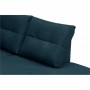 OKTAV-U - Canapé d'angle panoramique scandinave convertible en tissu - Bleu pétrole