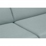 LULU - Canapé d'angle fixe avec têtières en tissu et pieds métal - Bleu céladon