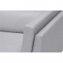LULU - Canapé d'angle fixe avec têtières en tissu et pieds métal - Gris clair