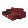 Canapé d'angle convertible réversible avec coffre en tissu - Bordeaux