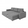 Canapé d'angle convertible réversible avec coffre en tissu - Gris