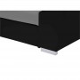 LIDIA - Canapé d'angle convertible avec coffre et tetières en simili et tissu - Gris/noir