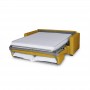 DYLAN PREMIUM - Canapé convertible système couchage express matelas 17cm 3 places en tissu - Jaune