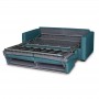 DYLAN PREMIUM - Canapé convertible système couchage express matelas 17cm 3 places en tissu - Bleu canard