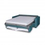 DYLAN PREMIUM - Canapé convertible système couchage express matelas 17cm 3 places en tissu - Bleu canard