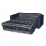 DYLAN PREMIUM - Canapé convertible système couchage express matelas 17cm 3 places en tissu - Bleu foncé