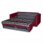 DYLAN PREMIUM - Canapé convertible système couchage express matelas 17cm 3 places en tissu - Bordeaux