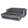 DYLAN PREMIUM - Canapé convertible système couchage express matelas 17cm 3 places en tissu - Gris clair