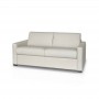 DYLAN PREMIUM - Canapé convertible système couchage express matelas 17cm 3 places en cuir - Beige