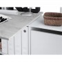 Bureau avec caissons multipositions L136 ou L203 cm - Blanc/béton