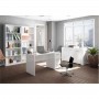 Bureau avec caisson 3 tiroirs L138 cm - Blanc