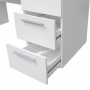 Bureau avec caisson 3 tiroirs L138 cm - Blanc