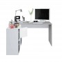 Bureau avec caissons multipositions L136 ou L203 cm - Blanc/béton