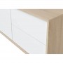 Meuble TV 2 portes et 2 tiroirs L130 cm - Blanc/chêne