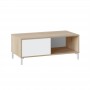 Table basse 2 niches L100 cm - Blanc/chêne