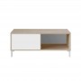 Table basse 2 niches L100 cm - Blanc/chêne