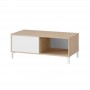 Table basse 2 niches L100 cm - Blanc/chêne