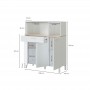 Buffet de cuisine 3 portes et 1 tiroir L108 x H126 cm - Blanc/chêne motif