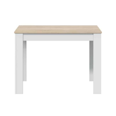 Table à manger L109 x P67 cm - Blanc/chêne