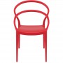 IBIZA - Lot de 4 chaises en polypropylène pour l'intérieur et l'extérieur - Rouge