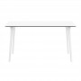 MAYLI - Table 140 cm plateau stratifié pour l'intérieur et l'extérieur - Blanc