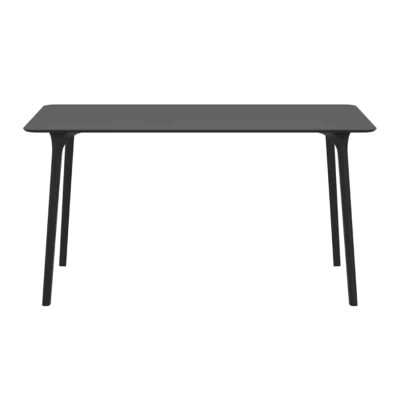 MAYLI - Table 140 cm plateau stratifié pour l'intérieur et l'extérieur - Noir
