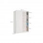 Armoire 2 portes coulissantes avec penderie L120 x H200 cm - Blanc/bois