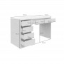 Bureau 5 tiroirs 120 cm - Blanc