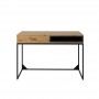 OLIE - Bureau 1 tiroir et 1 niche 120 cm - Noir/bois