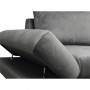 ODDA - Canapé d'angle convertible en velours - Gris