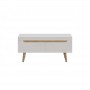 MAREK - Meuble TV scandinave 2 tiroirs 107 cm - Blanc/bois