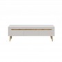 MAREK - Meuble TV scandinave 3 tiroirs 160 cm - Blanc/bois