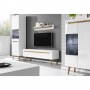 MAREK - Meuble TV scandinave 3 tiroirs 160 cm - Blanc/bois