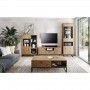 OLIE - Meuble TV 2 portes et 1 tiroir  135 cm - Noir/bois