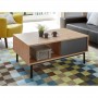 Table basse industrielle 2 tiroirs 110 cm - Gris/bois