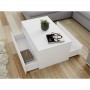 Table basse 2 tiroirs 90 cm - Blanc