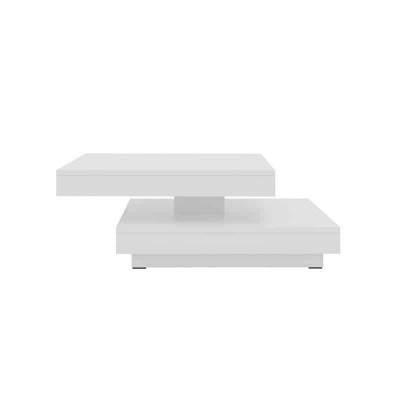 Table basse rotative 70 x 70 cm - Blanc