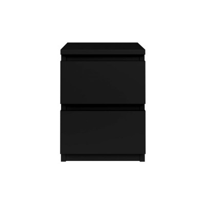 LINDA - Table de chevet 2 tiroirs - Noir