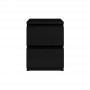 LINDA - Table de chevet 2 tiroirs - Noir