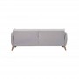 BONNY - Canapé droit 3 places convertible en tissu pieds bois clair - Gris clair