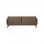 BONNY - Canapé droit 3 places convertible en tissu pieds bois clair - Taupe