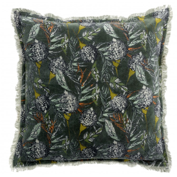 Coussin Niki velours Fougère 45 x 45