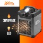 Chauffage d'atelier 3000W + USB + éclairage led - Warmtech