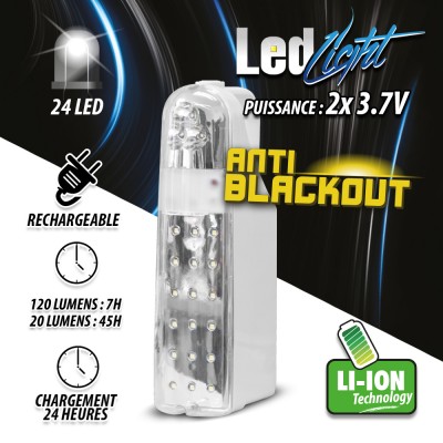Lampe de secours portative 24 Leds - Anti blackout